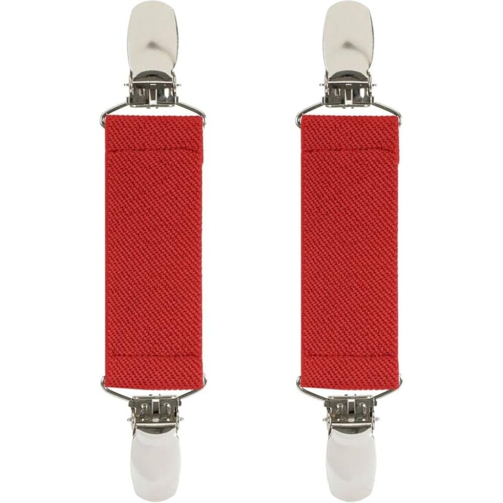 Hold’Em 1” Boot Straps Leg Pant Stirrup Elastic Extra Heavy Clips - Red